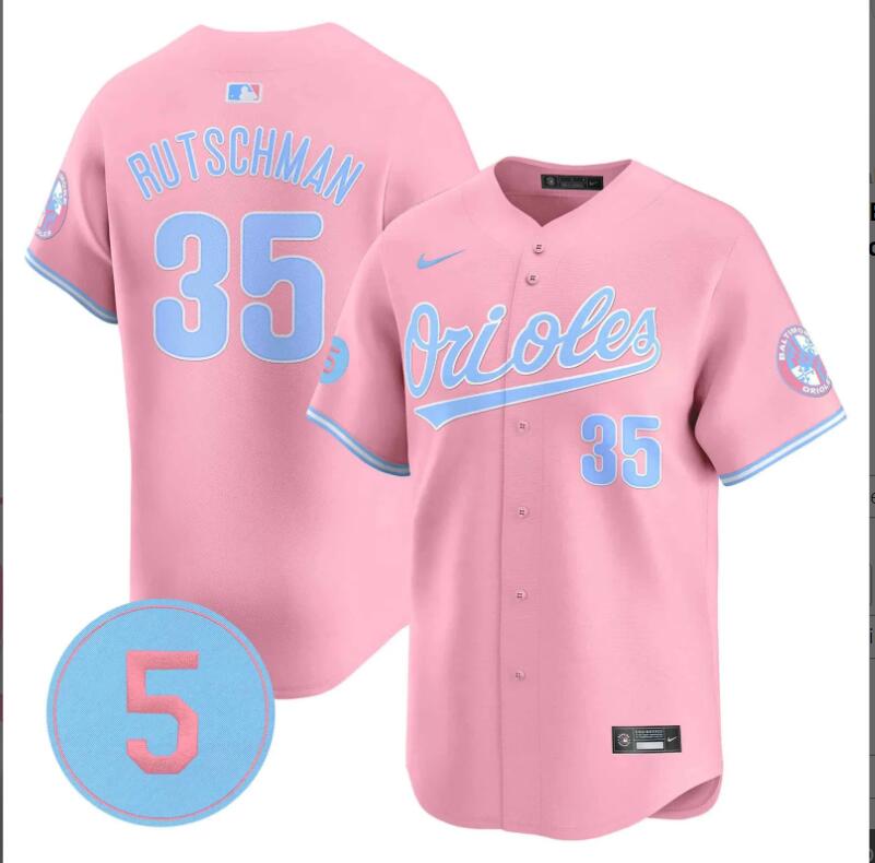 Men Baltimore Orioles #35 Rutschman pink 2024 Nike MLB jersey
